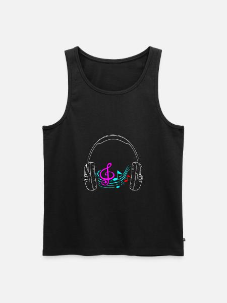 Headphone music notes - Men's Premium Organic Tank Top - black