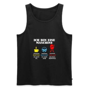 Busfahrer- Ich bin eine Maschine - Männer Premium Bio Tank Top - Schwarz - Vorne - AI Model Male 178 light (178cm)