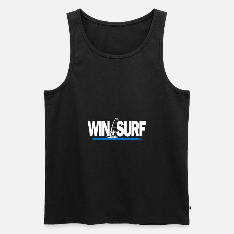 Silhouette Windsurfing Geschenk Kitesurfing - Männer Premium Bio Tank Top - Schwarz