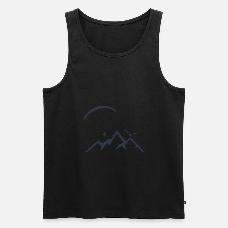 Paragliding Mountains Geschenkidee - Männer Premium Bio Tank Top - Schwarz