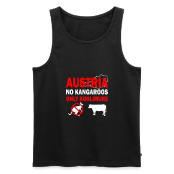 Austria no kangaroos only kuhlimuhs Geschenk - Männer Premium Bio Tank Top - Schwarz - Vorne - Michal (187cm)
