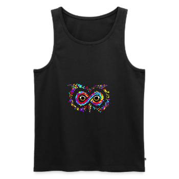 INFINITELY OWLED - Men's Premium Organic Tank Top - black - Front - AI Model Male 178 light (178cm)