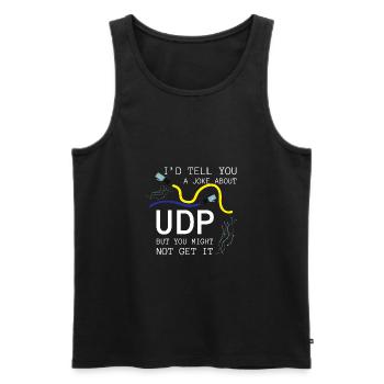 I’d tell you a joke about UDP code de don geek - Débardeur bio Premium Homme - noir - Devant - Michal (187cm)