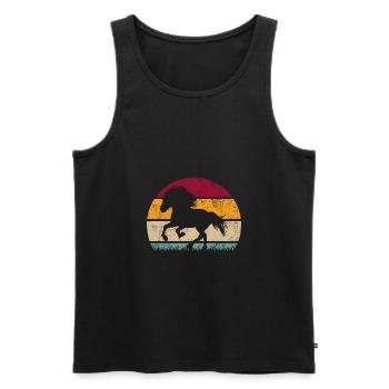 Islandpferd Tölt Isländer Pferde Retro Silhouette - Männer Premium Bio Tank Top - Schwarz - Vorne - AI Model Male 178 light (178cm)