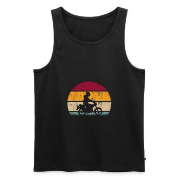 Moped moped driver Retro Vintage for moped drivers - Men's Premium Organic Tank Top - black - Front - Michal (187cm)