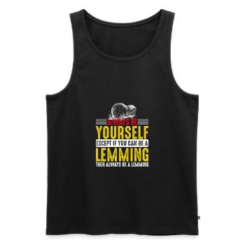 Soyez toujours un lemming - Débardeur bio Premium Homme - noir - Devant - AI Model Male 178 light (178cm)