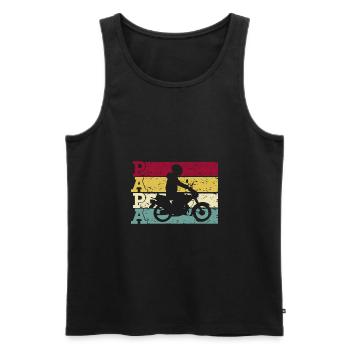 Cyclomoteur Mofa Papa Retro pour les conducteurs de cyclomoteurs père grand-père - Débardeur bio Premium Homme - noir - Devant - Michal (187cm)