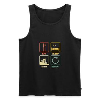 VTT VTT EAT Sleep Proverbe Retro Drôle - Débardeur bio Premium Homme - noir - Devant - AI Model Male 178 light (178cm)