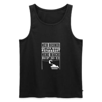 Lustiger Gamer Spruch über Rechner & Wäsche Design - Männer Premium Bio Tank Top - Schwarz - Vorne - AI Model Male 178 light (178cm)
