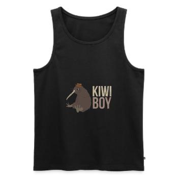 New Zealand Kiwi Boy Partner Look Funny Gift - Men's Premium Organic Tank Top - black - Front - AI Model Male 178 light (178cm)