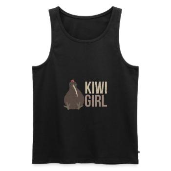 New Zealand Kiwi Girl Partner Look Funny Gift - Men's Premium Organic Tank Top - black - Front - AI Model Male 178 light (178cm)