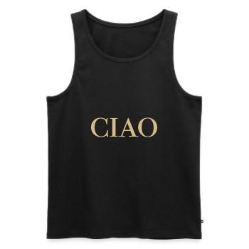 CIAO gold - Men's Premium Organic Tank Top - black - Front - AI Model Male 178 light (178cm)