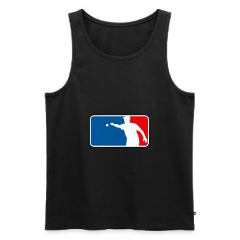 Pétanque Boule Logo Major League USA France Style - Débardeur bio Premium Homme - noir - Devant - Michal (187cm)