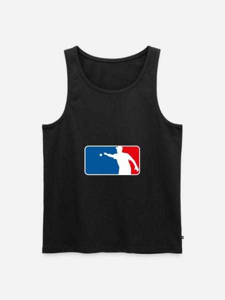 Petanque Boule Logo Major League USA Frankrijk Stijl - Mannen Premium Bio Tanktop - zwart