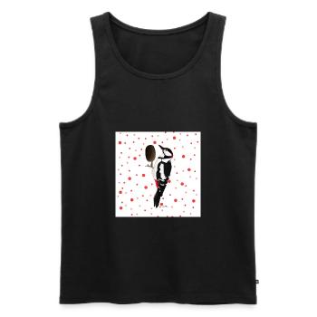 Great Spotted Woodpecker Oiseau Cadeau Femmes Hommes Enfants - Débardeur bio Premium Homme - noir - Devant - AI Model Male 178 light (178cm)