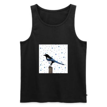 Pie oiseau animal cadeau femmes hommes - Débardeur bio Premium Homme - noir - Devant - AI Model Male 178 light (178cm)