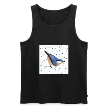 Sittelle oiseau animal cadeau femmes hommes enfants - Débardeur bio Premium Homme - noir - Devant - AI Model Male 178 light (178cm)