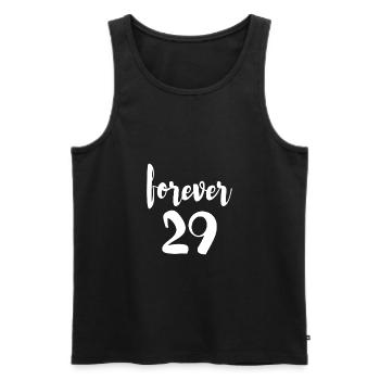 Forever 29 thirty year birthday - Men's Premium Organic Tank Top - black - Front - AI Model Male 178 light (178cm)