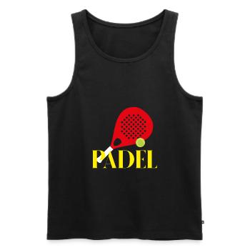Tennis de padel - Débardeur bio Premium Homme - noir - Devant - AI Model Male 178 light (178cm)