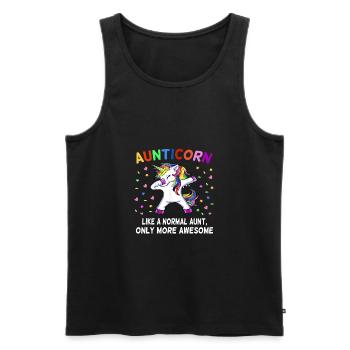 Aunticorn Like A Normal Aunt Only More Awesome - Men's Premium Organic Tank Top - black - Front - AI Model Male 178 light (178cm)