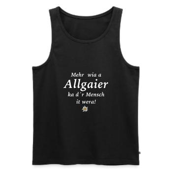 Mehr als ein Allgäuer kann man nicht werden! - Männer Premium Bio Tank Top - Schwarz - Vorne - AI Model Male 178 light (178cm)