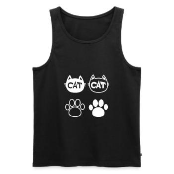 cat cat - Men's Premium Organic Tank Top - black - Front - AI Model Male 178 light (178cm)