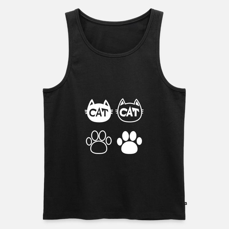 Katze - Männer Premium Bio Tank Top - Schwarz