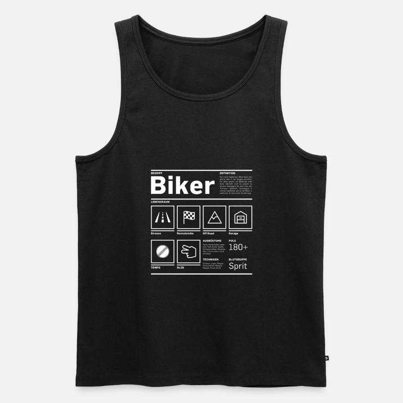 Steckbrief: Biker - Männer Premium Bio Tank Top - Schwarz