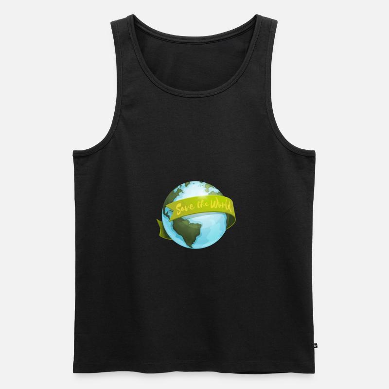 save the planet - Männer Premium Bio Tank Top - Schwarz