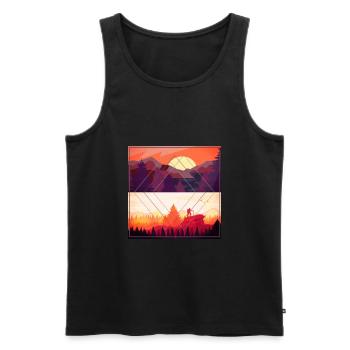 Modern Nature - Men's Premium Organic Tank Top - black - Front - AI Model Male 178 light (178cm)