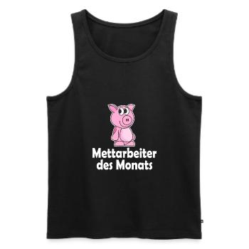METTARBEITER DES MONATS - Männer Premium Bio Tank Top - Schwarz - Vorne - Michal (187cm)