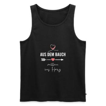 AUS DEM BAUCH MITTEN INS HERZ - Männer Premium Bio Tank Top - Schwarz - Vorne - Michal (187cm)