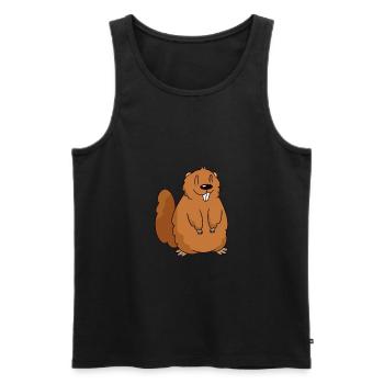 Ein süßes Murmeltier als Geschenkidee - Männer Premium Bio Tank Top - Schwarz - Vorne - Michal (187cm)