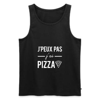 J'peux pas j'ai pizza - Débardeur bio Premium Homme - noir - Devant - Michal (187cm)