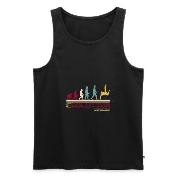 Capoeira brésilien art martial évolution rétro - Débardeur bio Premium Homme - noir - Devant - AI Model Male 178 light (178cm)