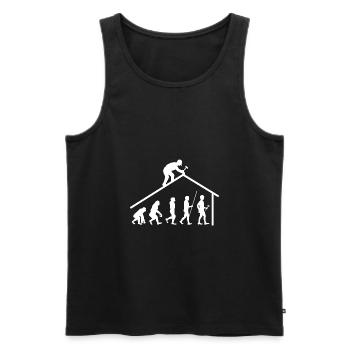 Evolution Zimmerer Dachdecker Geschenk - Männer Premium Bio Tank Top - Schwarz - Vorne - AI Model Male 178 light (178cm)