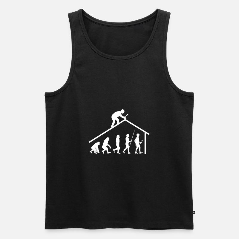 Evolution Zimmerer Dachdecker Geschenk - Männer Premium Bio Tank Top - Schwarz