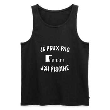 Je peux pas j'ai piscine - Débardeur bio Premium Homme - noir - Devant - Michal (187cm)