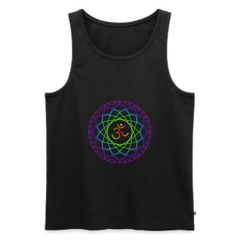 Heilige Geometrie mit Om Symbol - Männer Premium Bio Tank Top - Schwarz - Vorne - AI Model Male 178 light (178cm)