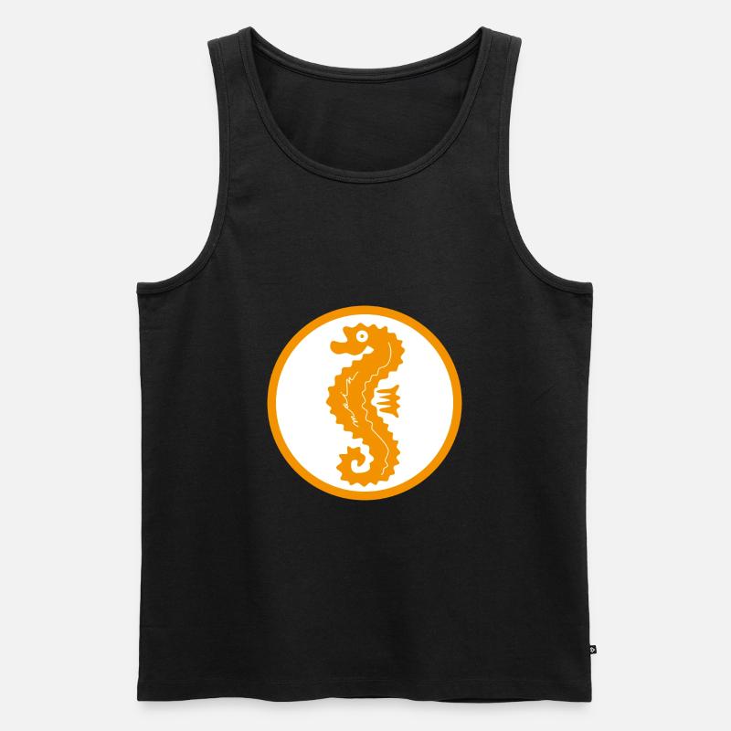 Seepferdchen Moin Ostsee Nordsee - Männer Premium Bio Tank Top - Schwarz