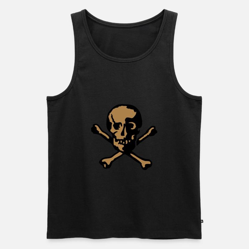 erschreckender Schädel 2 - Männer Premium Bio Tank Top - Schwarz