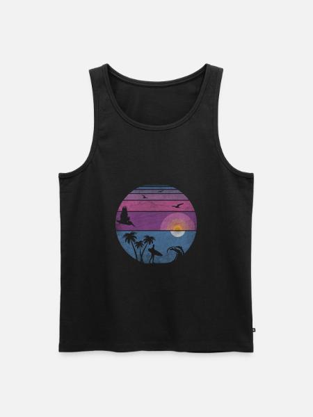 sunset surf - Men's Premium Organic Tank Top - black