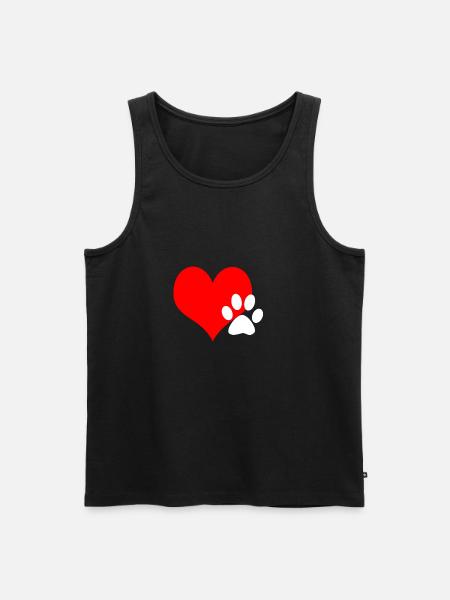 Heart paw - Men's Premium Organic Tank Top - black
