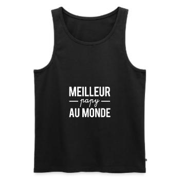 Meilleur papy au monde - Débardeur bio Premium Homme - noir - Devant - AI Model Male 178 light (178cm)