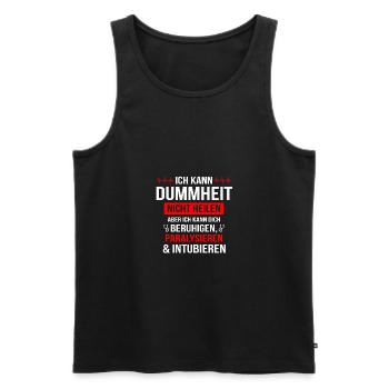Notarzt Rettungsdienst Spruch Beruf Geschenk - Männer Premium Bio Tank Top - Schwarz - Vorne - Michal (187cm)