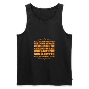 bei Risiken und Nebenwirkungen - Männer Premium Bio Tank Top - Schwarz - Vorne - AI Model Male 178 light (178cm)