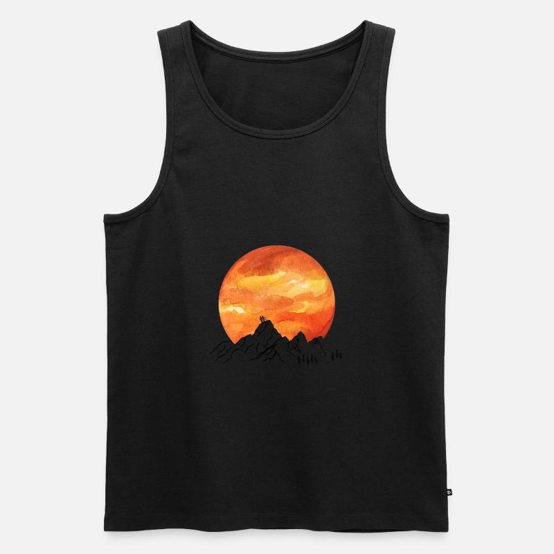 Sonne Berge Pärchen - Männer Premium Bio Tank Top - Schwarz