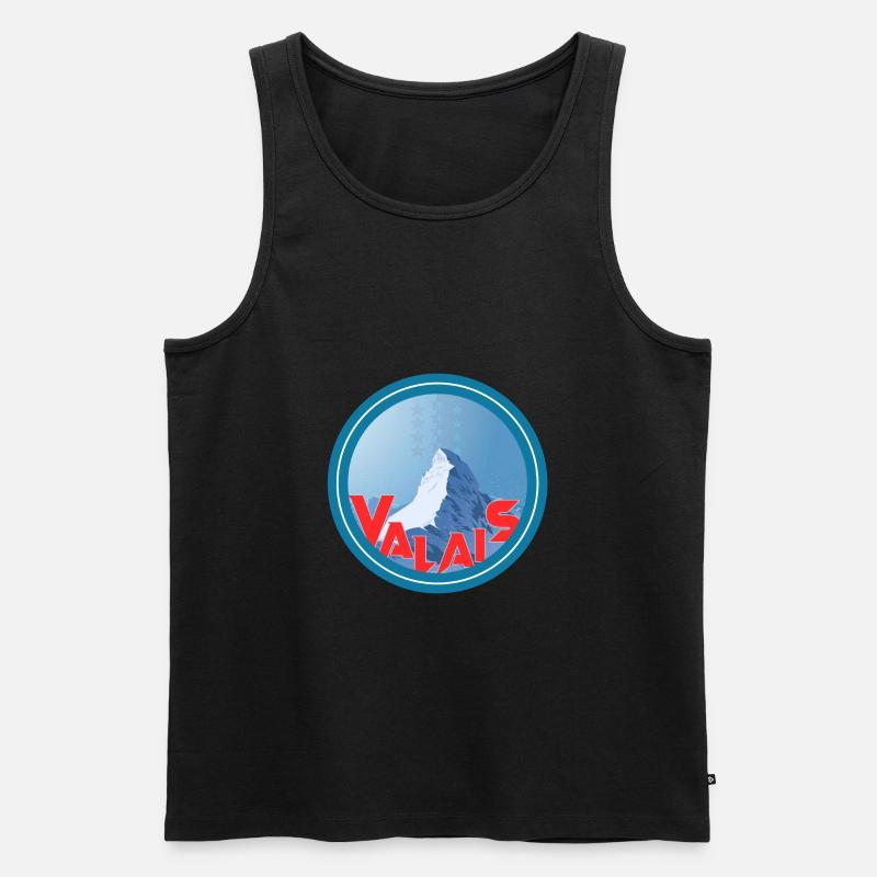 Walliser Gebärmutterhals - Männer Premium Bio Tank Top - Schwarz