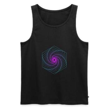 Sacred Geometry Spiralle - Men's Premium Organic Tank Top - black - Front - AI Model Male 178 light (178cm)