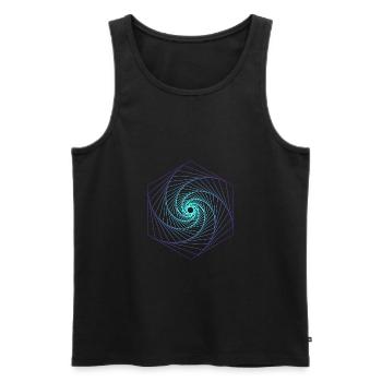 Sacred Geometry Spiralle - Men's Premium Organic Tank Top - black - Front - AI Model Male 178 light (178cm)
